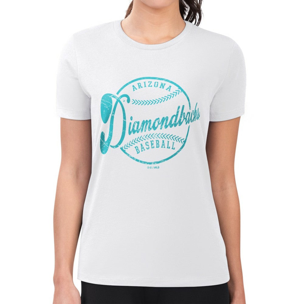 Arizona Diamondbacks G-III 4Her by Carl Banks Women's Super-Slim Fit Lightweight Distressed Baseball Team T-Shirt - MLB T-shirts