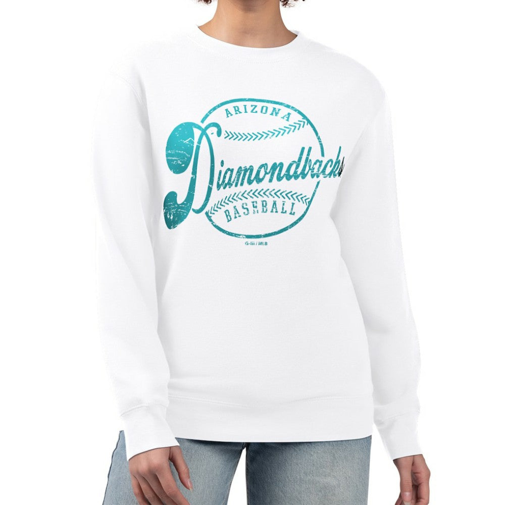 Arizona Diamondbacks G-III 4Her by Carl Banks Women's Distressed Baseball Team Fleece Pullover Sweatshirt - MLB Pullover