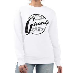 San Francisco Giants G-III 4Her by Carl Banks Women's Distressed Baseball Team Fleece Pullover Sweatshirt - MLB Pullover