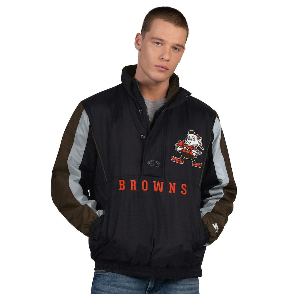 Cleveland Browns Starter Thursday Night Gridiron Vintage Logo Half-Zip Jacket | NFL On sale
