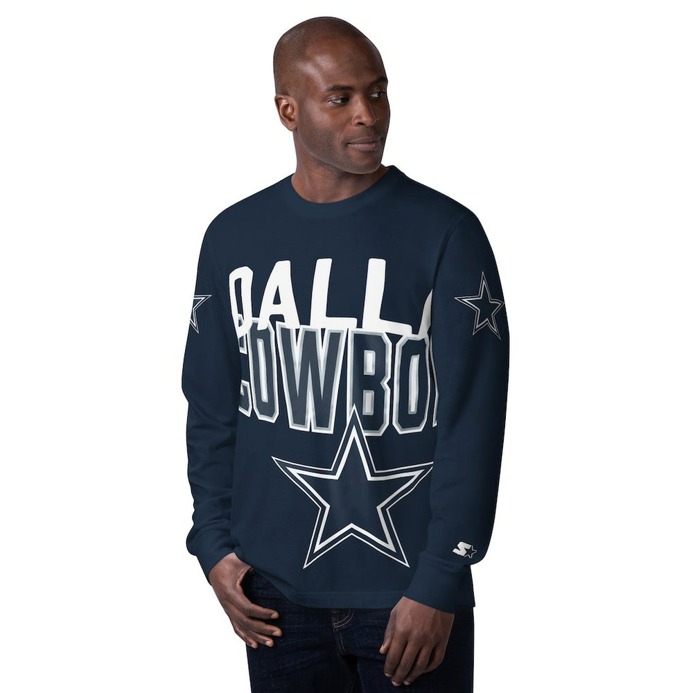 Dallas Cowboys Starter Clutch Hit Long Sleeve T-Shirt | NFL Hot