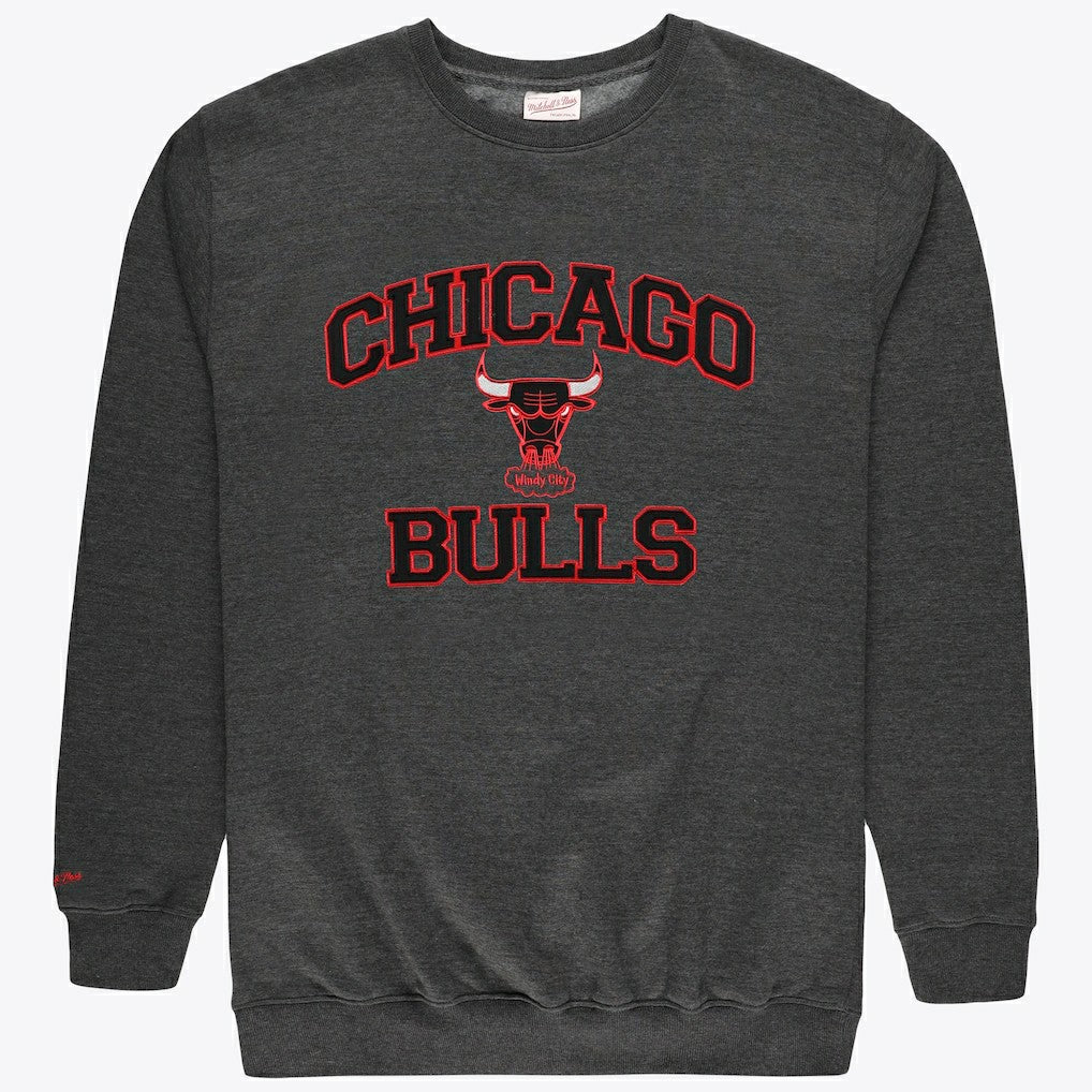 Heather Charcoal Chicago Bulls Hardwood Classics Big & Tall Crewneck Sweatshirt | NBA