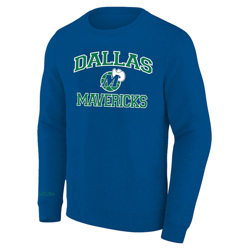Heather Blue Dallas Mavericks Hardwood Classics Big & Tall Crewneck Sweatshirt | NBA