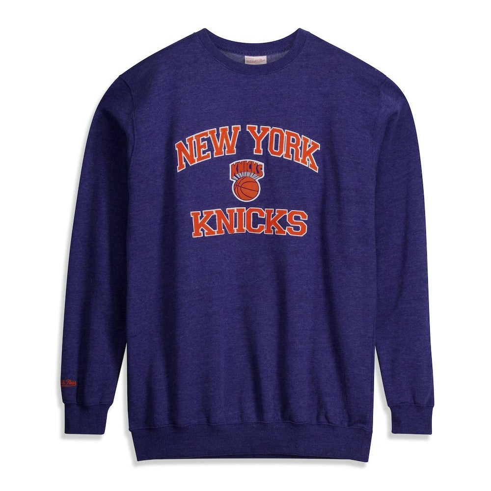 Heather Blue New York Knicks Hardwood Classics Big & Tall Crewneck Sweatshirt | NBA