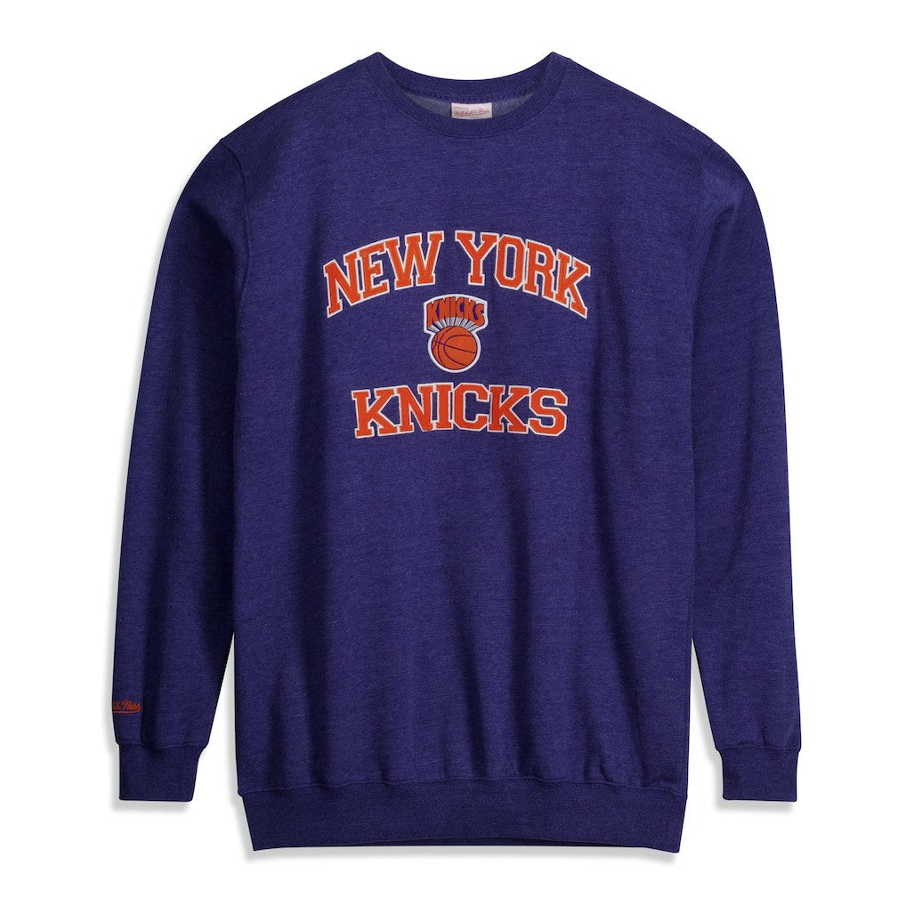 Heather Blue New York Knicks Hardwood Classics Big & Tall Crewneck Sweatshirt | NBA