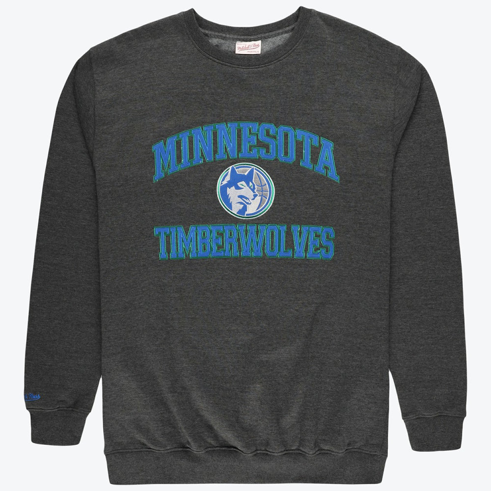 Heather Charcoal Minnesota Timberwolves Hardwood Classics Big & Tall Crewneck Sweatshirt | NBA