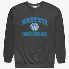 Heather Charcoal Minnesota Timberwolves Hardwood Classics Big & Tall Crewneck Sweatshirt | NBA