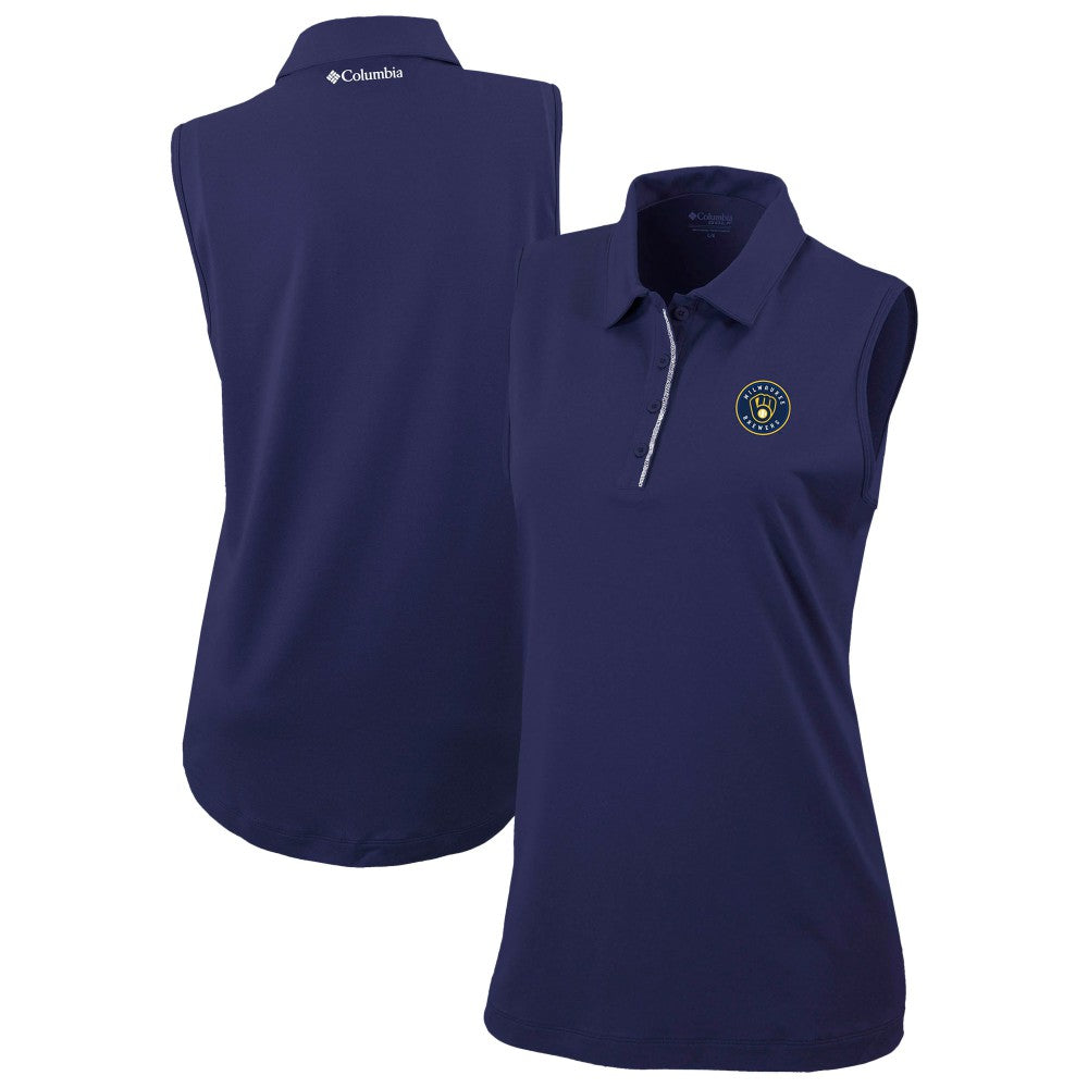 Milwaukee Brewers Columbia Women's Tend The Ball Sleeveless Polo - MLB