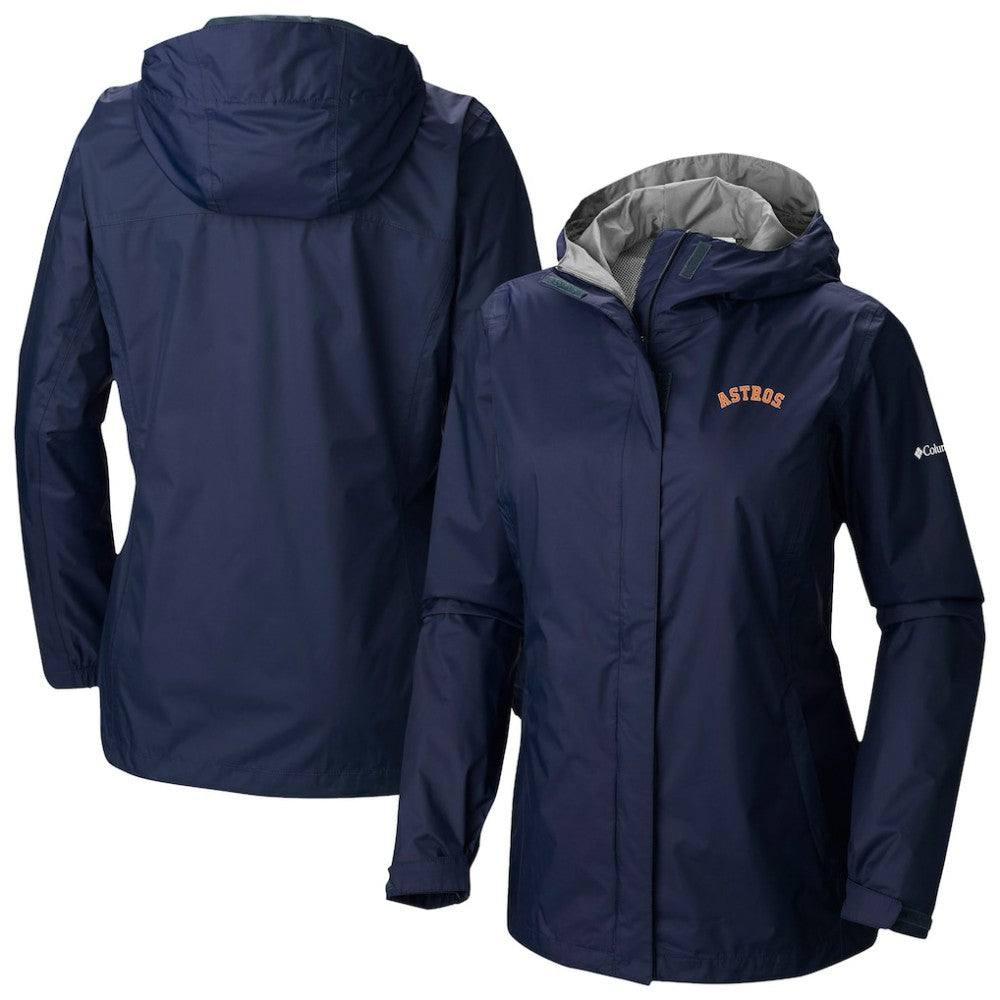 Houston Astros Columbia Women's Arcadia II Omni-Tech Full-Zip Hoodie Rain Jacket - MLB Jackets