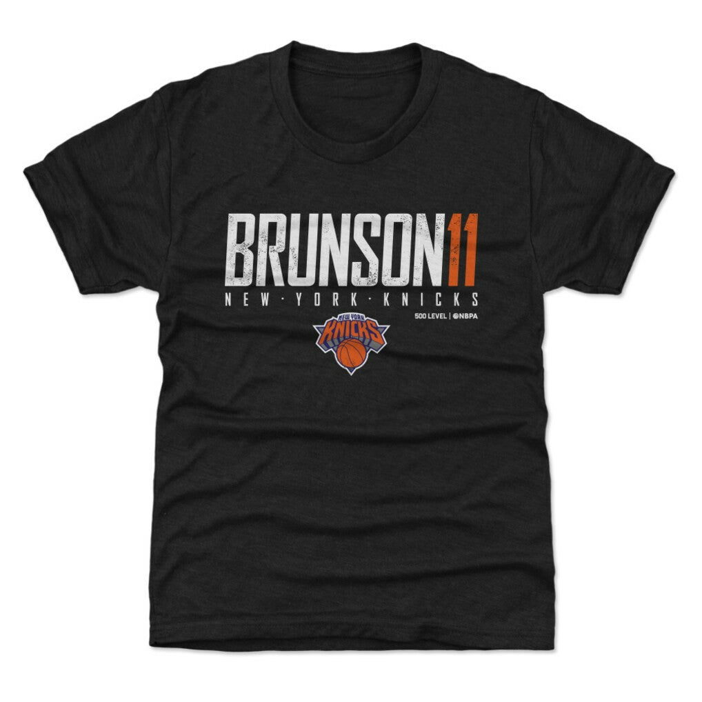 Black Jalen Brunson New York Knicks 500 Level Youth Elite T-Shirt | NBA