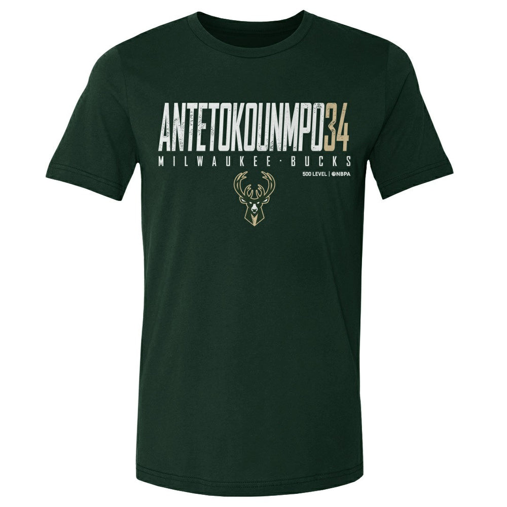 Hunter Green Giannis Antetokounmpo Milwaukee Bucks 500 Level Women's Elite T-Shirt | NBA