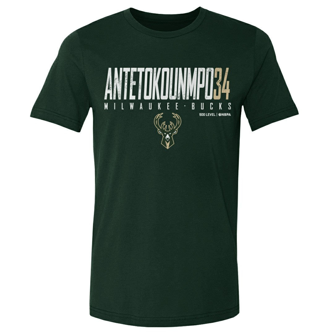 Hunter Green Giannis Antetokounmpo Milwaukee Bucks 500 Level Women's Elite T-Shirt | NBA