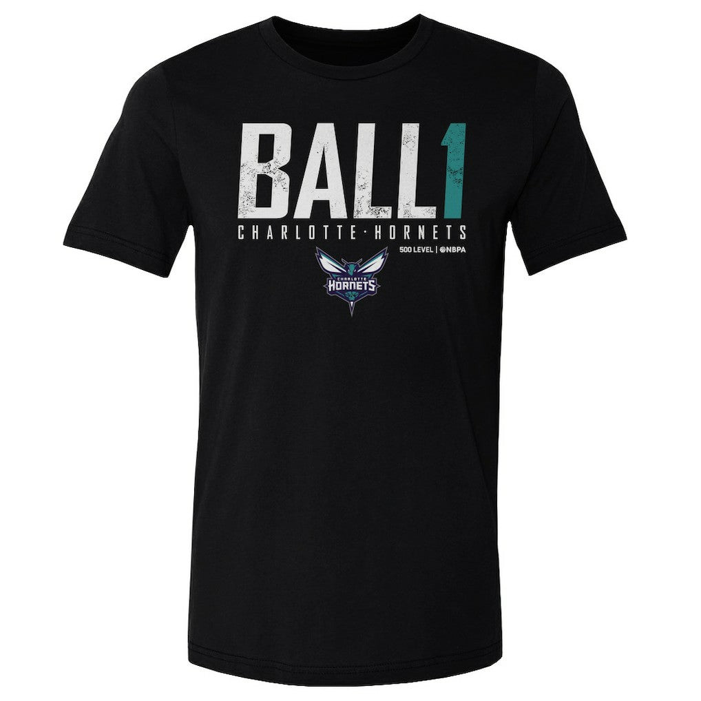 Black LaMelo Ball Charlotte Hornets 500 Level Elite T-Shirt | NBA