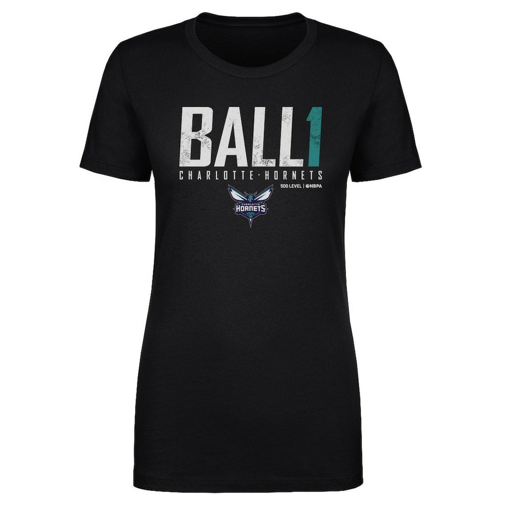 Black LaMelo Ball Charlotte Hornets 500 Level Women's Elite T-Shirt | NBA