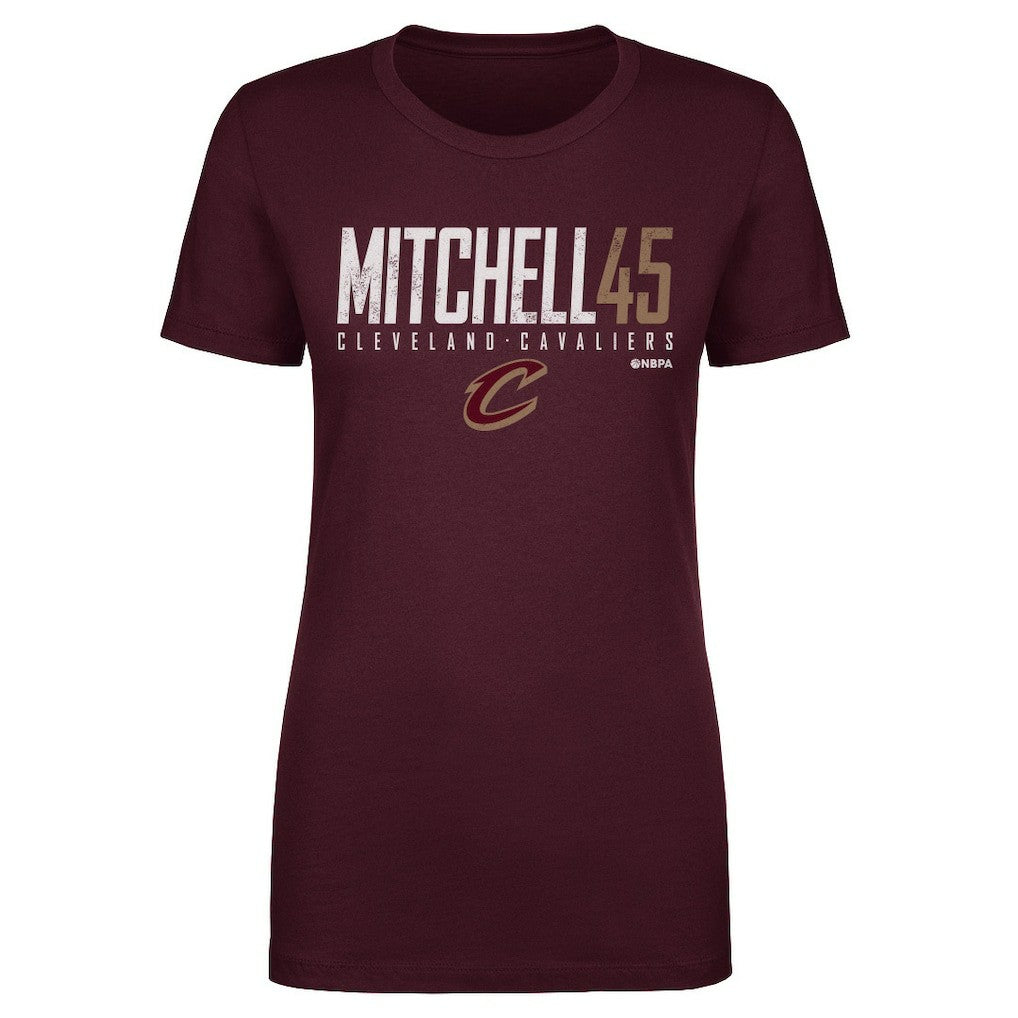 Wine Donovan Mitchell Cleveland Cavaliers 500 Level Women's Elite T-Shirt sale | NBA