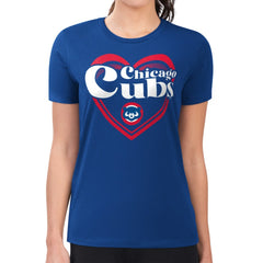 Chicago Cubs G-III 4Her by Carl Banks Women's Super-Slim Fit Lightweight Double Heart T-Shirt - MLB T-shirts
