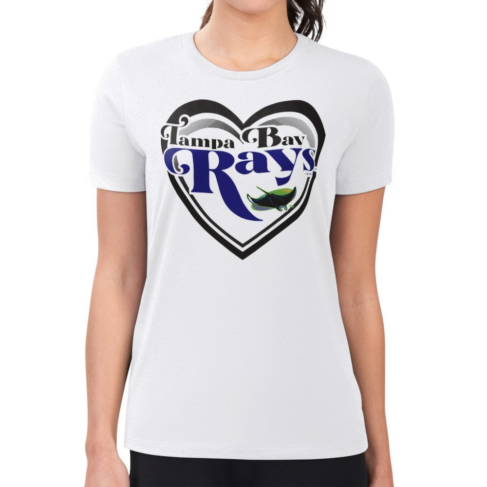 Tampa Bay Rays G-III 4Her by Carl Banks Women's Super-Slim Fit Lightweight Double Heart T-Shirt - MLB T-shirts