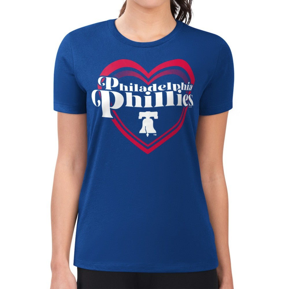 Philadelphia Phillies G-III 4Her by Carl Banks Women's Super-Slim Fit Lightweight Double Heart T-Shirt - MLB T-shirts