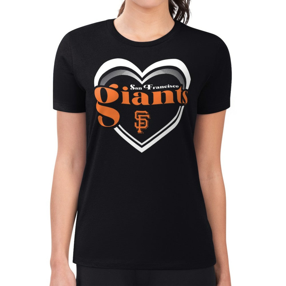 San Francisco Giants G-III 4Her by Carl Banks Women's Super-Slim Fit Lightweight Double Heart T-Shirt - MLB T-shirts