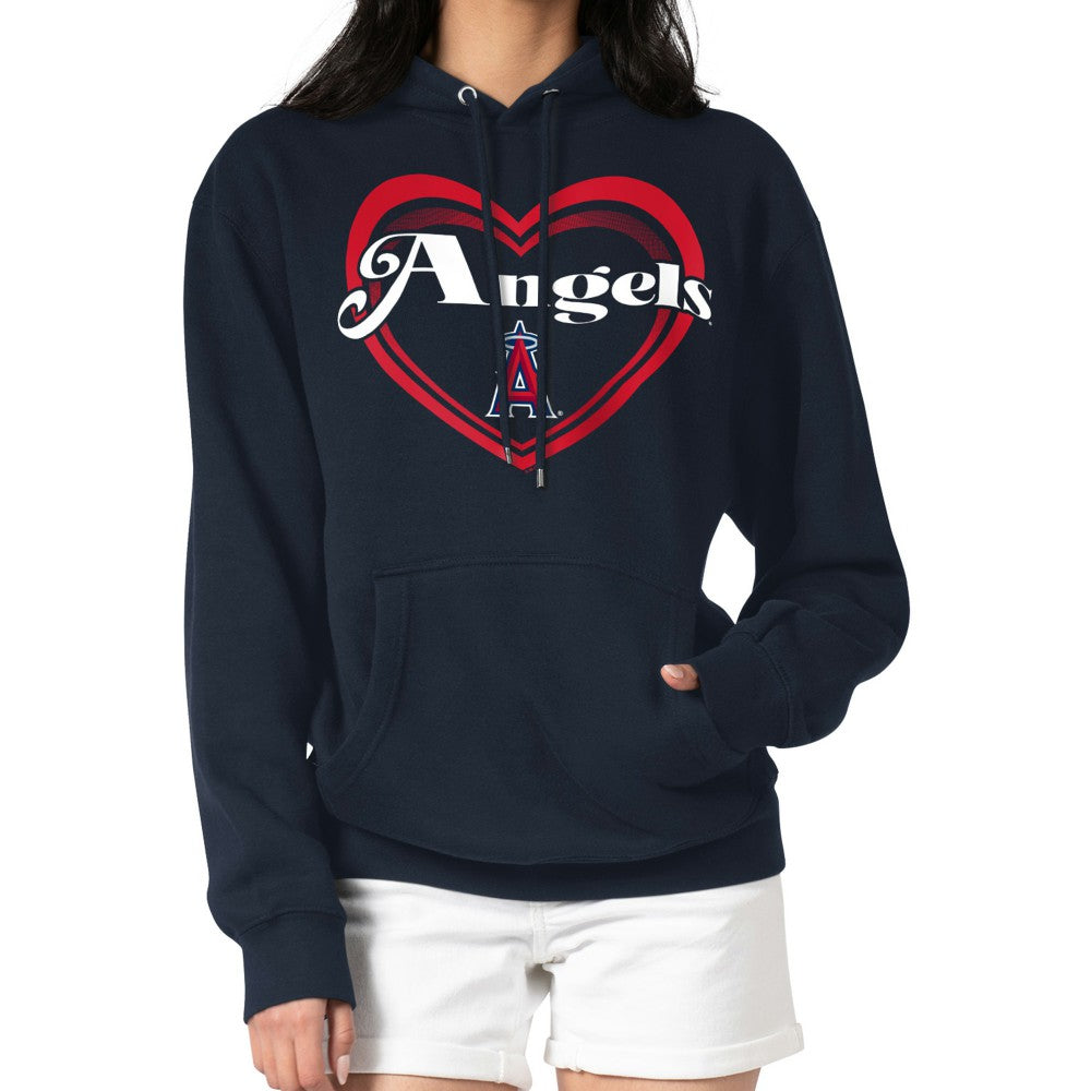 Los Angeles Angels G-III 4Her by Carl Banks Women's Double Heart Fleece Pullover Hoodie - MLB Hoodies