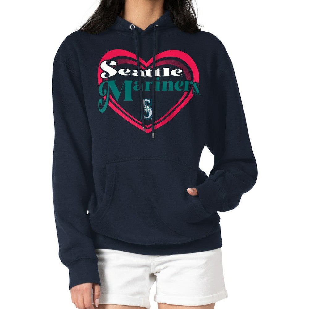 Seattle Mariners G-III 4Her by Carl Banks Women's Double Heart Fleece Pullover Hoodie - MLB Hoodies