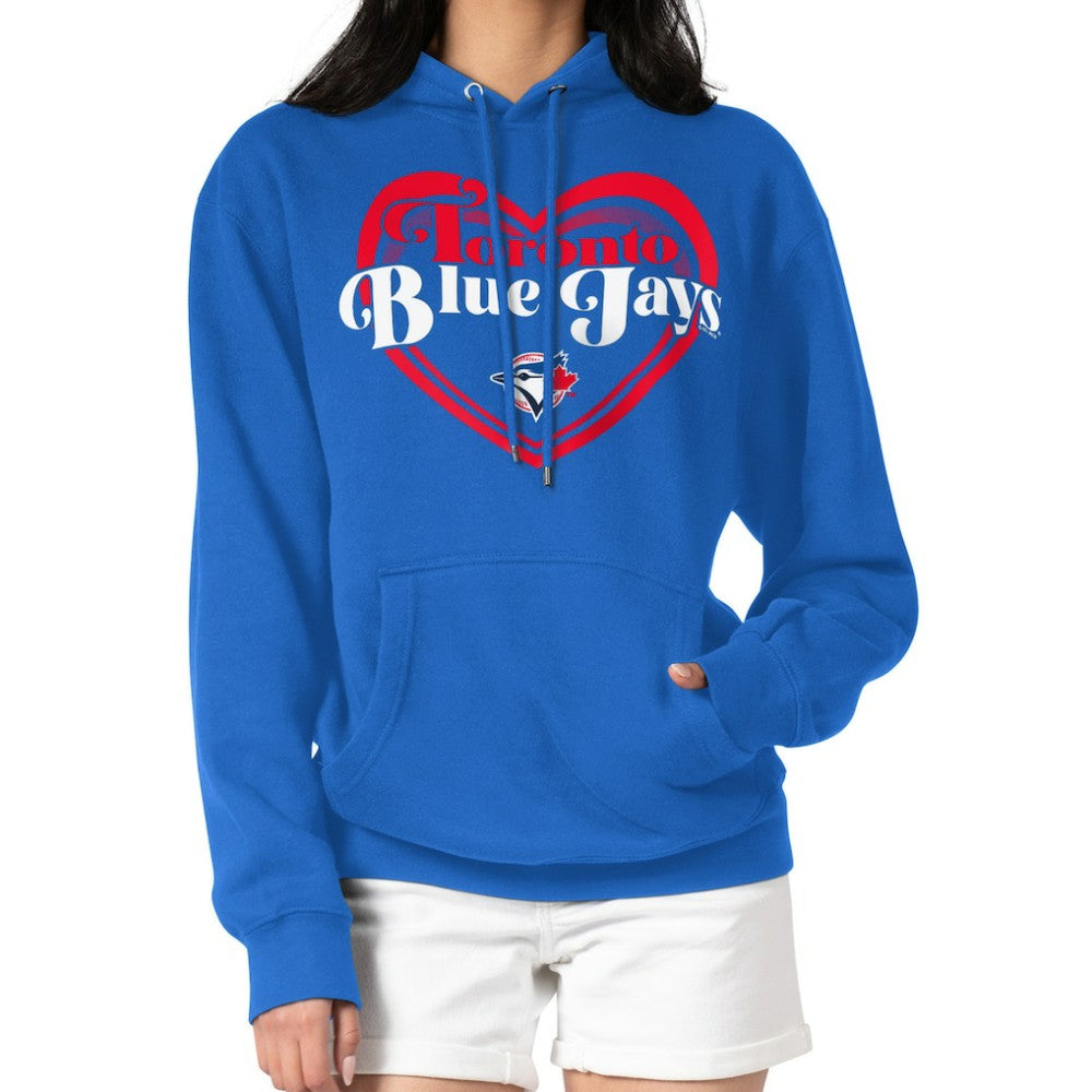 Toronto Blue Jays G-III 4Her by Carl Banks Women's Double Heart Fleece Pullover Hoodie - MLB Hoodies