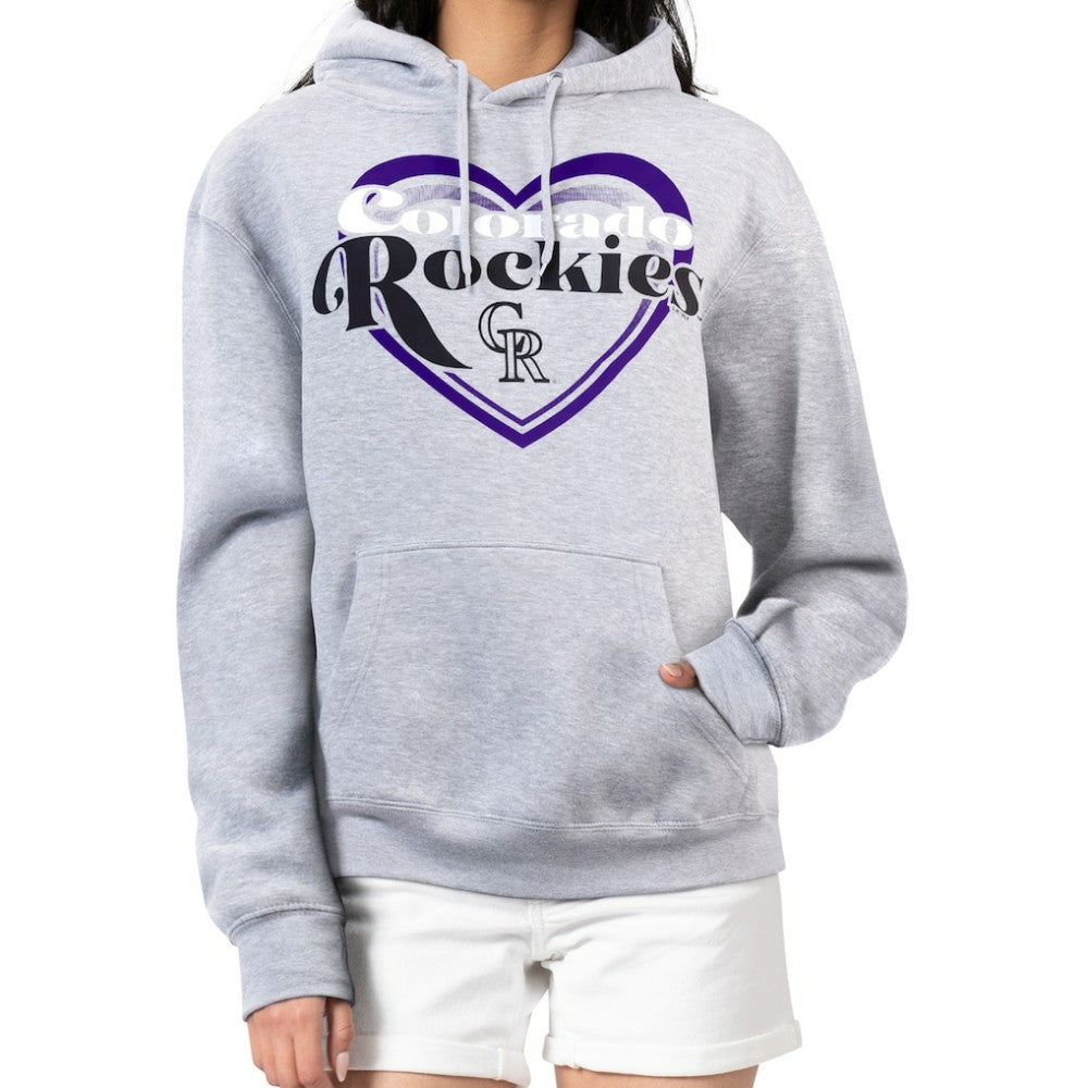 Colorado Rockies G-III 4Her by Carl Banks Women's Double Heart Fleece Pullover Hoodie - MLB Hoodies