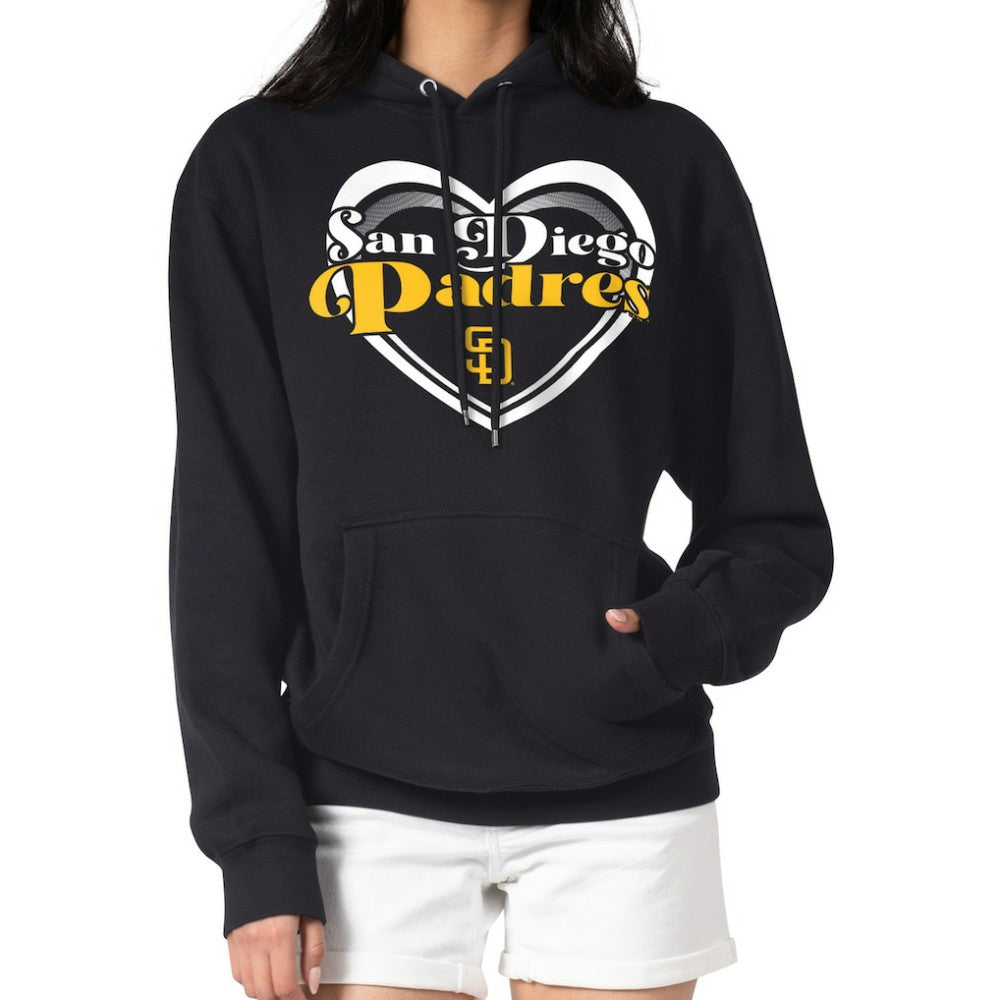 San Diego Padres G-III 4Her by Carl Banks Women's Double Heart Fleece Pullover Hoodie - MLB Hoodies