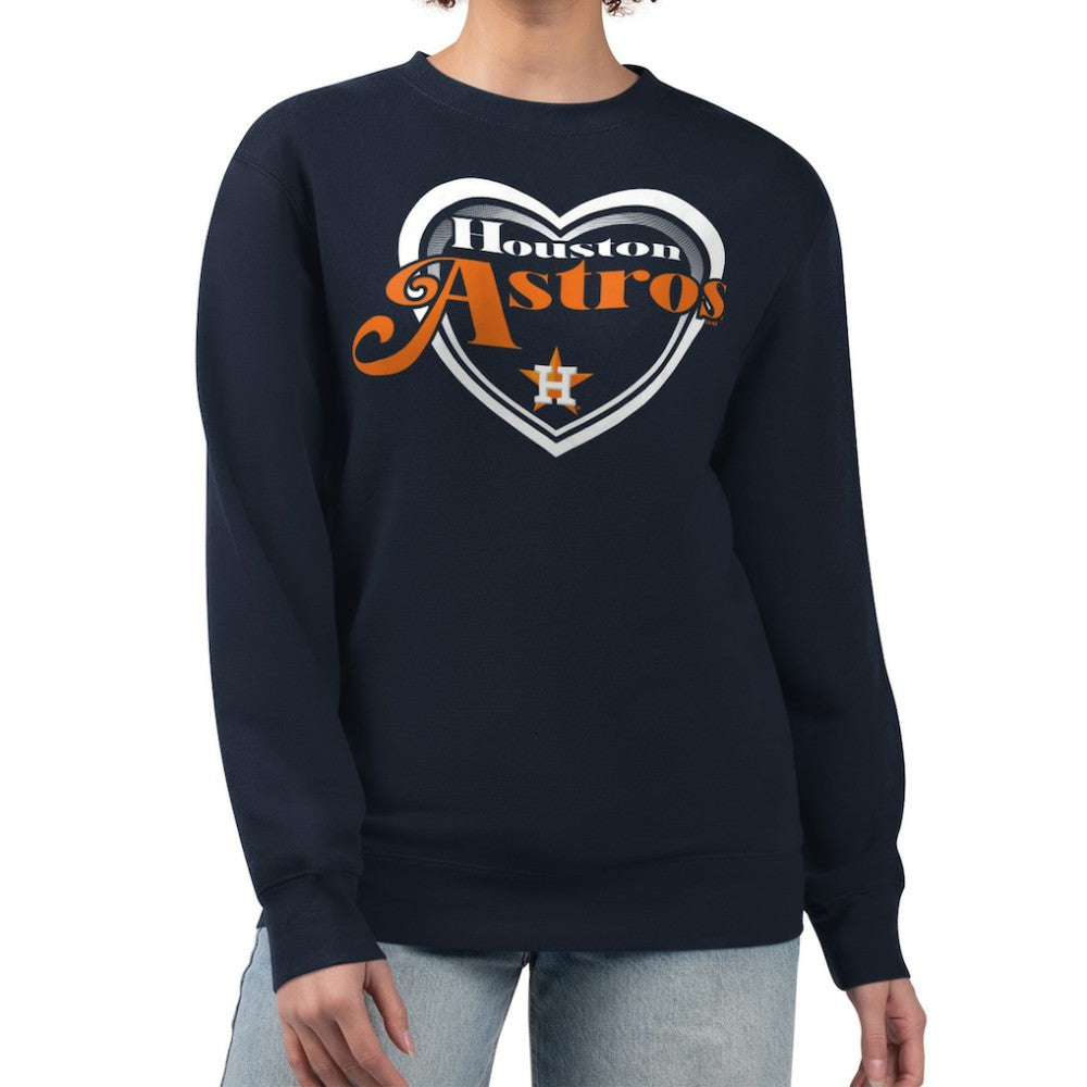 Houston Astros G-III 4Her by Carl Banks Women's Double Heart Fleece Pullover Sweatshirt - MLB Pullover