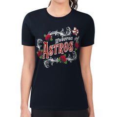 Houston Astros G-III 4Her by Carl Banks Women's Super-Slim Fit Lightweight Retro Roses T-Shirt - MLB T-shirts