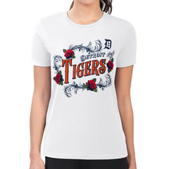 Detroit Tigers G-III 4Her by Carl Banks Women's Super-Slim Fit Lightweight Retro Roses T-Shirt - MLB T-shirts