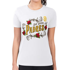 San Diego Padres G-III 4Her by Carl Banks Women's Super-Slim Fit Lightweight Retro Roses T-Shirt - MLB T-shirts