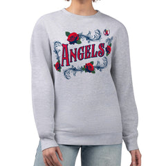 Los Angeles Angels G-III 4Her by Carl Banks Women's Retro Roses Fleece Pullover Sweatshirt - MLB Pullover
