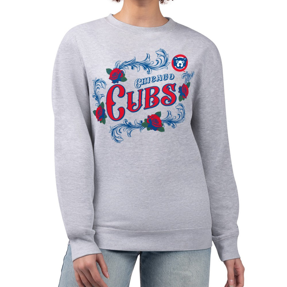 Chicago Cubs G-III 4Her by Carl Banks Women's Retro Roses Fleece Pullover Sweatshirt - MLB Pullover