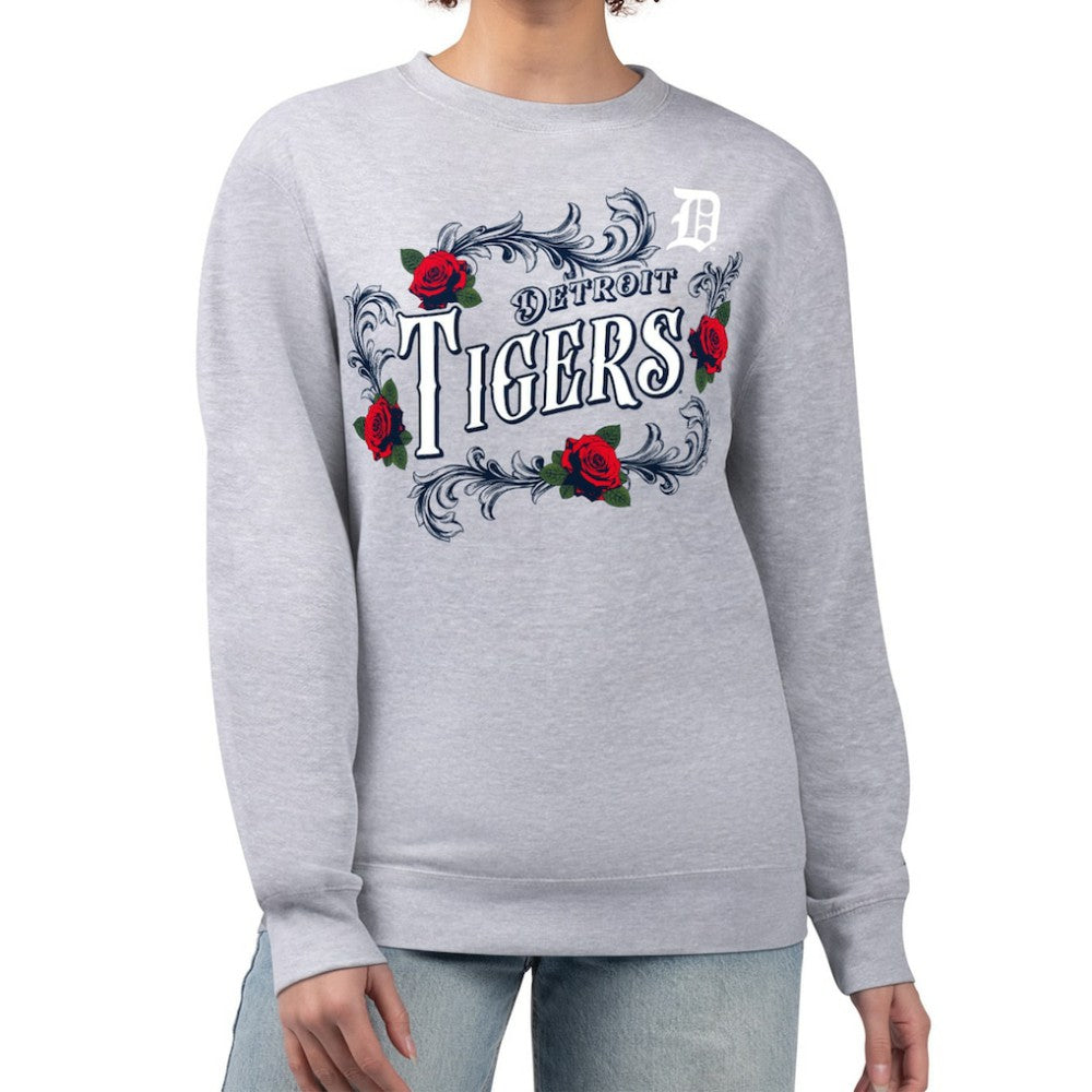Detroit Tigers G-III 4Her by Carl Banks Women's Retro Roses Fleece Pullover Sweatshirt - MLB Pullover