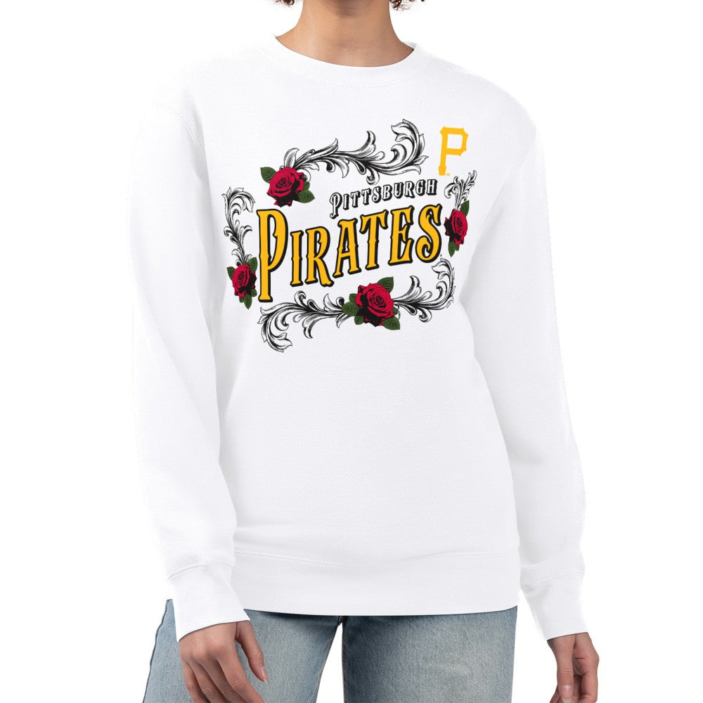 Pittsburgh Pirates G-III 4Her by Carl Banks Women's Retro Roses Fleece Pullover Sweatshirt - MLB Pullover