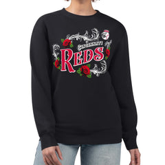 Cincinnati Reds G-III 4Her by Carl Banks Women's Retro Roses Fleece Pullover Sweatshirt - MLB Pullover