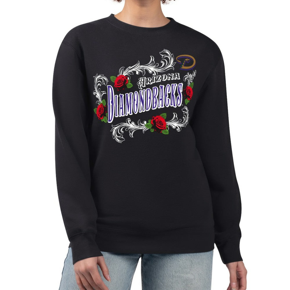 Arizona Diamondbacks G-III 4Her by Carl Banks Women's Retro Roses Fleece Pullover Sweatshirt - MLB Pullover