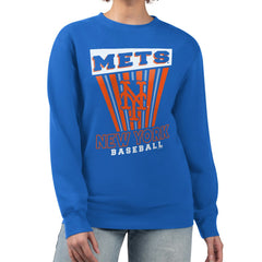 New York Mets Starter Women's Poster Print Pullover Sweatshirt - MLB Pullover