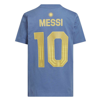 Lionel Messi Argentina National Team Youth Name & Number T-Shirt for sale - Blue