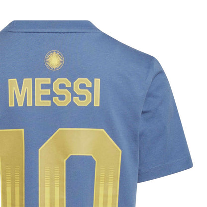 Lionel Messi Argentina National Team Youth Name & Number T-Shirt for sale - Blue