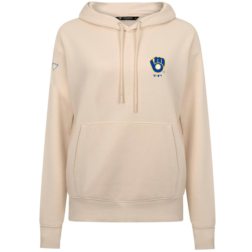 Milwaukee Brewers Levelwear Women's Cooperstown Collection Adorn Core Logo Pullover Hoodie - MLB Hoodies