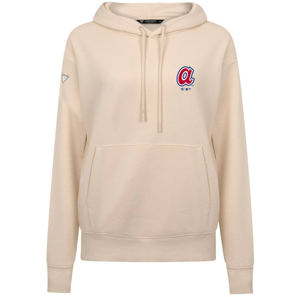 Atlanta Braves Levelwear Women's Cooperstown Collection Adorn Core Logo Pullover Hoodie - MLB Hoodies