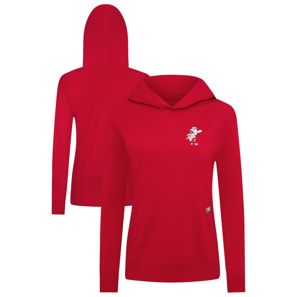 Cincinnati Reds Levelwear Women's Cooperstown Collection Relay Core Logo Pullover Hoodie - MLB Hoodies