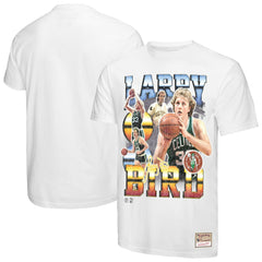 White Larry Bird Boston Celtics Commemorative Collage T-Shirt | NBA
