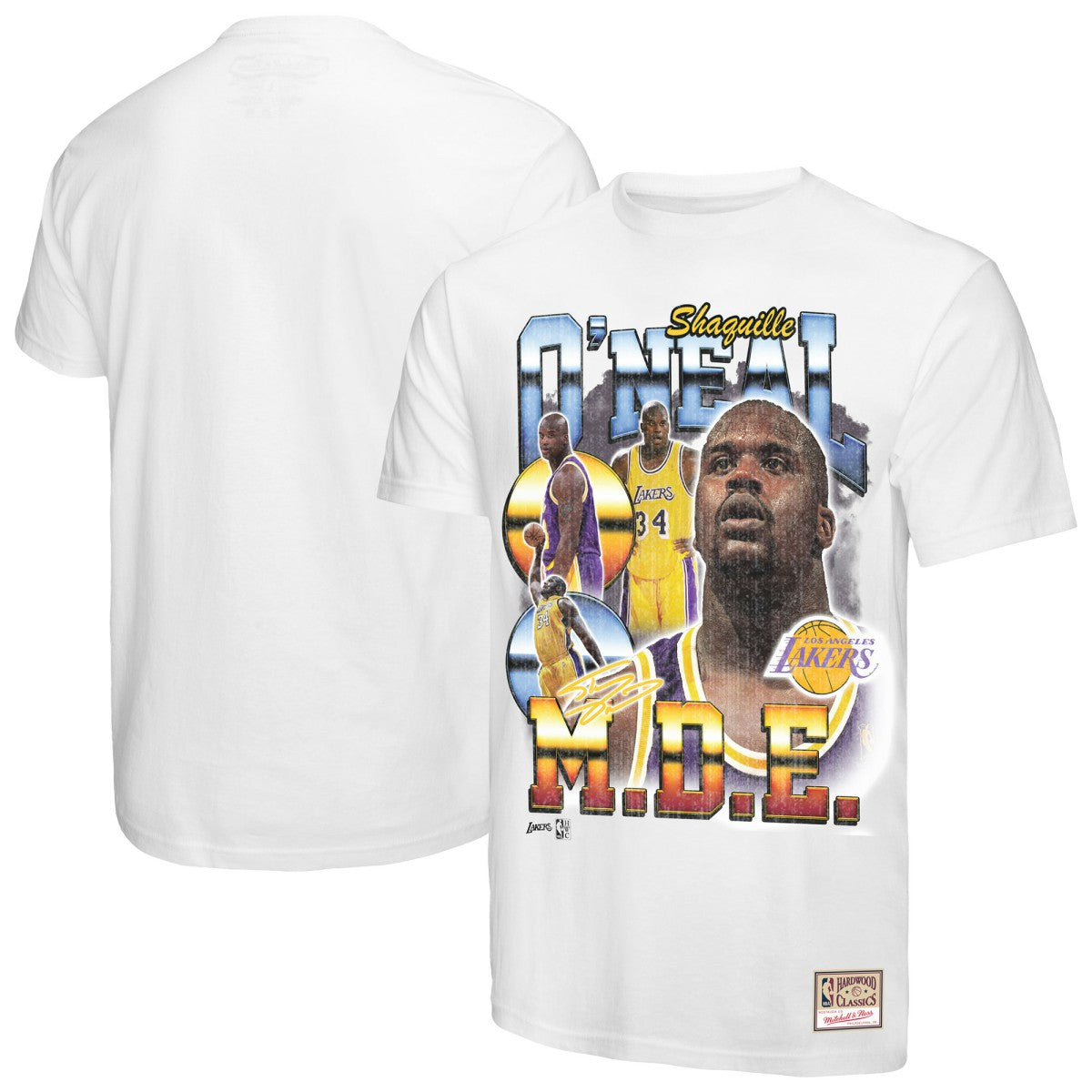 White Shaquille O'Neal Los Angeles Lakers Commemorative Collage T-Shirt | NBA
