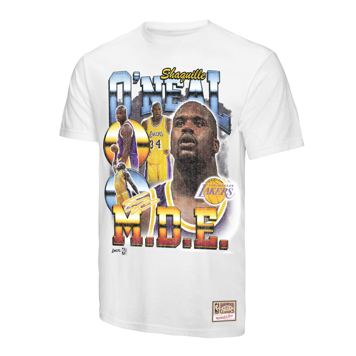 White Shaquille O'Neal Los Angeles Lakers Commemorative Collage T-Shirt | NBA