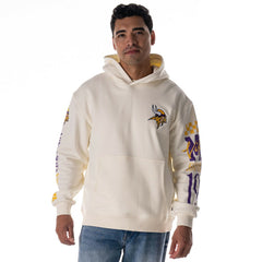 Minnesota Vikings The Wild Collective Unisex Stacked Graphic Sleeve Fleece Hoodie | NFL New