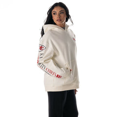 Kansas City Chiefs The Wild Collective Unisex Stacked Graphic Sleeve Fleece Hoodie | NFL Discount