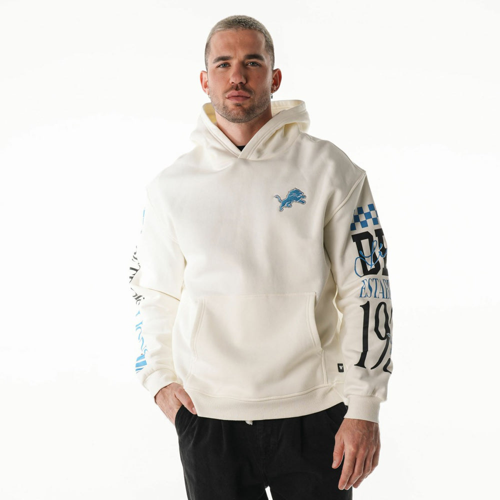 Detroit Lions The Wild Collective Unisex Stacked Graphic Sleeve Fleece Hoodie | NFL Discount